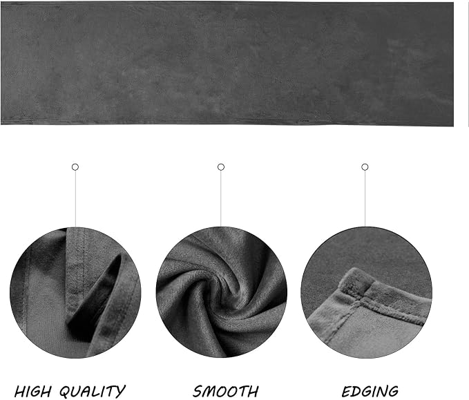 BALCONY & FALCON Table Runner Velvet Dark Gray 14"x95" | Elegant, Fall Decor - Image 2