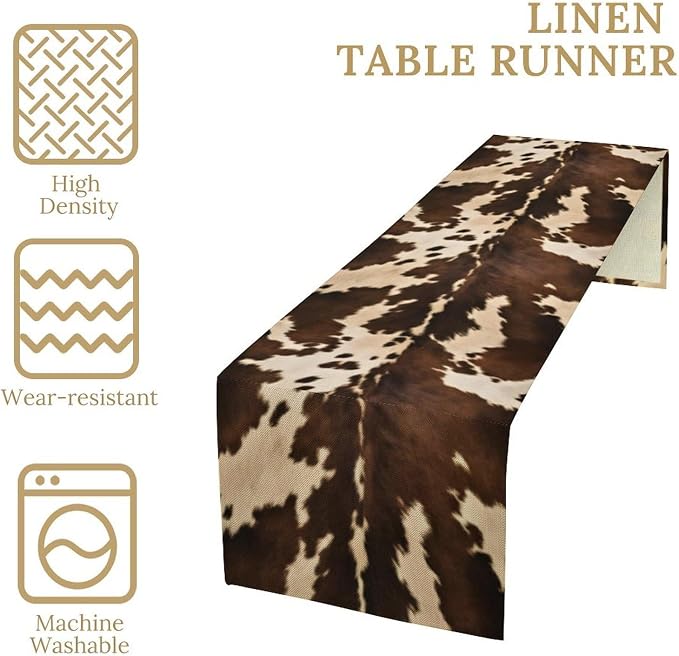 Cow Print Table Runner, 13x70 Inch - Image 4