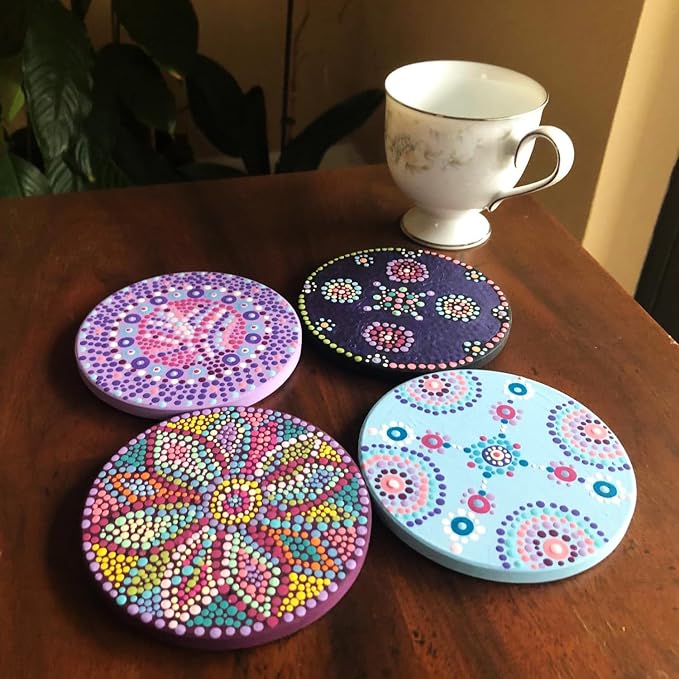 30 Pieces 4 Inch Round Blank Ceramic Coasters, Unglazed Ceramic Tiles Coasters - Image 5