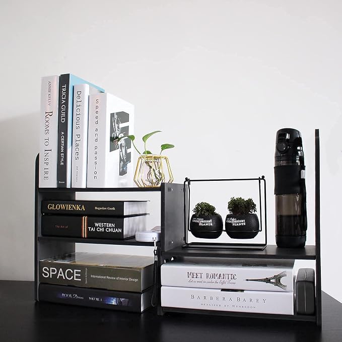 YGYQZ Adjustable Desktop Shelf Organizer, 3-Tier Expandable Desk Shelf - Image 7