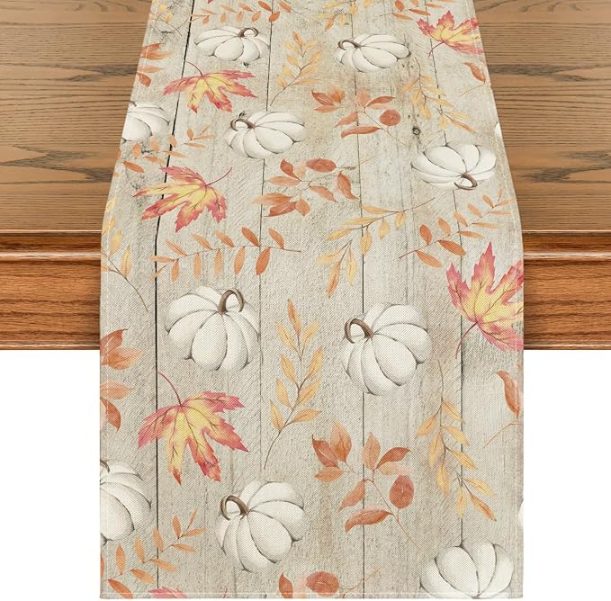 Artoid Mode 210 GSM Fall Table Runner 13x36 Inch Home Party Decor | Pumpkins by ArtoidMode
