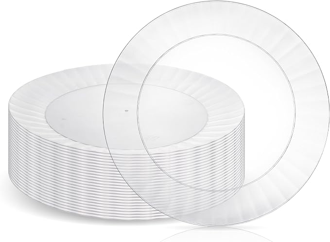 Party Essentials Deluxe Quality Hard Plastic 9-Inch Round Party/Luncheon Plates by PartyEssentials