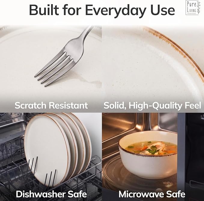 12 Piece Stoneware Dinnerware Set - Image 4