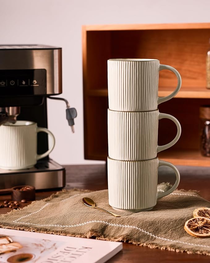 famiware Coffee Mug Set for 8, Star 12 oz Catering Mugs Cup Set - Image 6