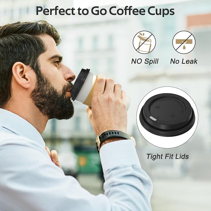 Dealusy 100 Pack 16 oz Disposable Coffee Cups - Image 4