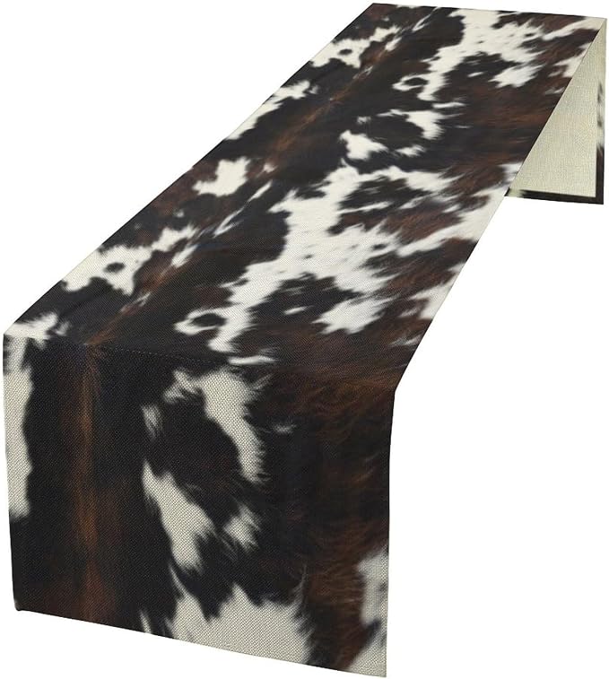 Cow Print Table Runner, 13x36 Inch by Yearn+Jear