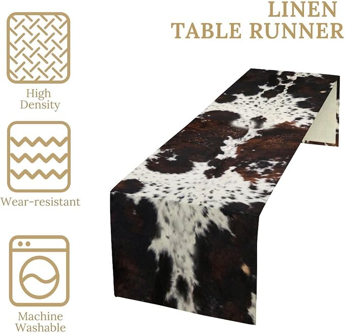Cow Print Table Runner, 13x70 in - Image 4