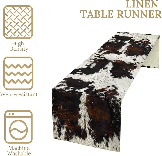Cow Print Table Runner, 13x36 Inch - Image 4