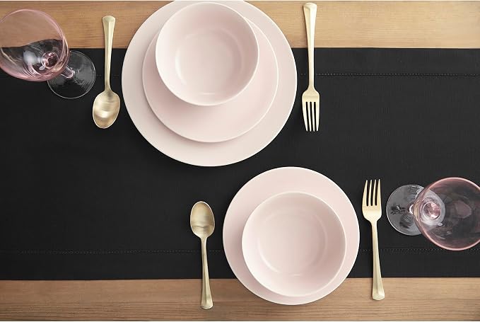 Solino Home Cotton Linen Dining Table Runner Black Hemstitch, 14 x 72 in | - Image 3
