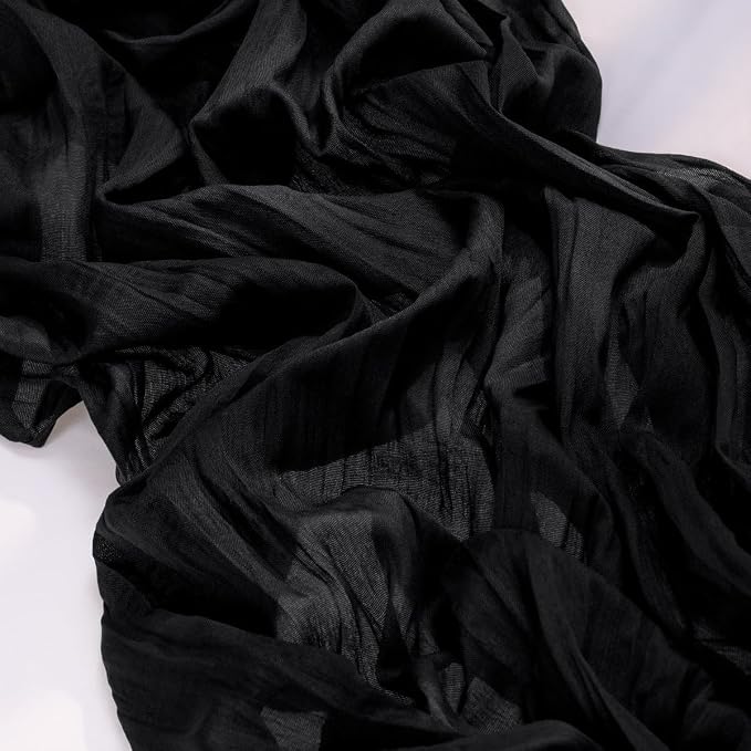 Gauze Cheesecloth Black Table Runner 10ft Gothic Centerpiece Decor | - Image 4
