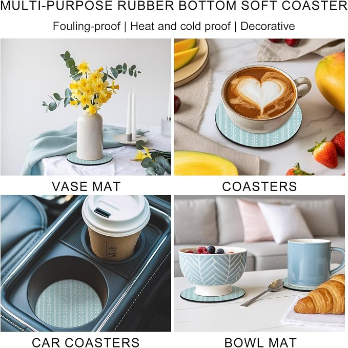 Simple Vertical Stripes Coasters Set of 2, Absorbent Coasters - Image 6