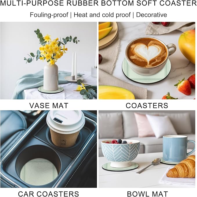 Sage Green Coasters Set of 2 Absorbent Coasters - Image 7