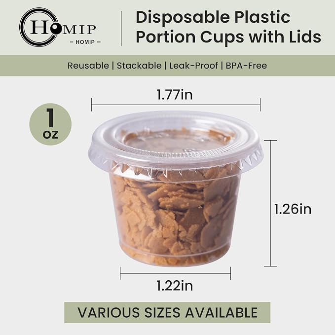 HOMIP 100PACK 1oz Plastic Portion Cups - Image 2