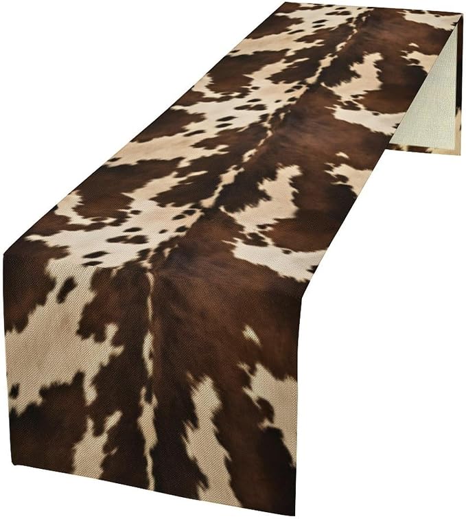 Cow Print Table Runner, 13x70 Inch by Yearn+Jear