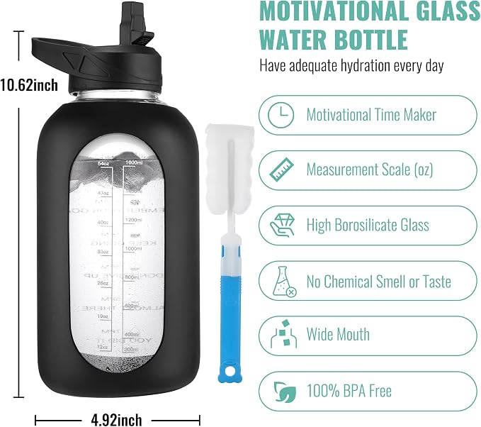 CIVAGO 64 oz Glass Water Bottle - Image 3