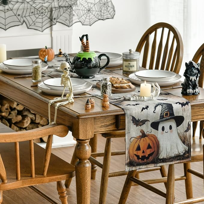 Artoid Mode 210 GSM Halloween Table Runner 13x36 Inch Home Party Decor | - Image 4