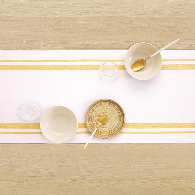 Solino Home 100% Linen Table Runner, 14 x 132 in, mitered corners | Pure Linen - Image 3