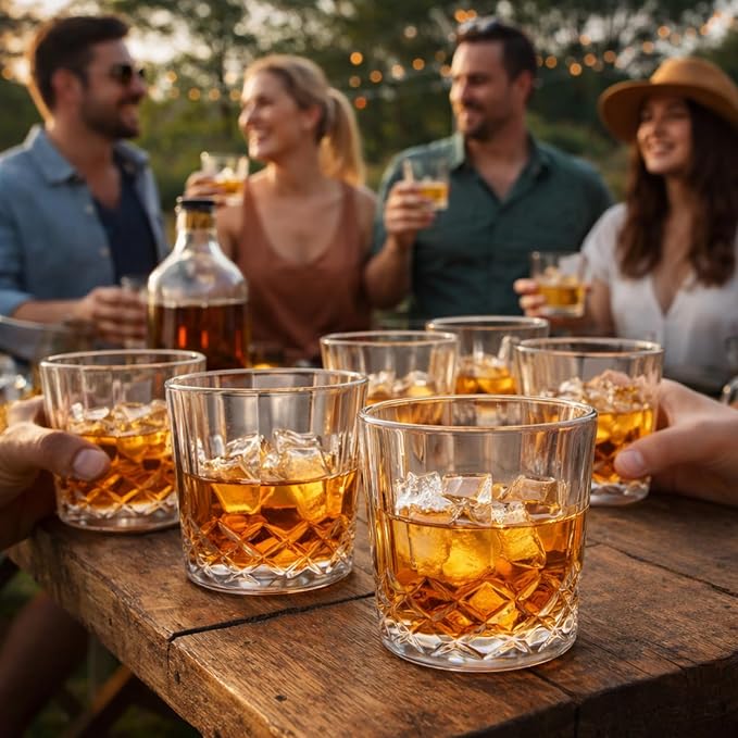 Yungyan 100 Pcs Plastic Clear Whiskey Glasses, 10 oz Unbreakable Reusable Old - Image 6