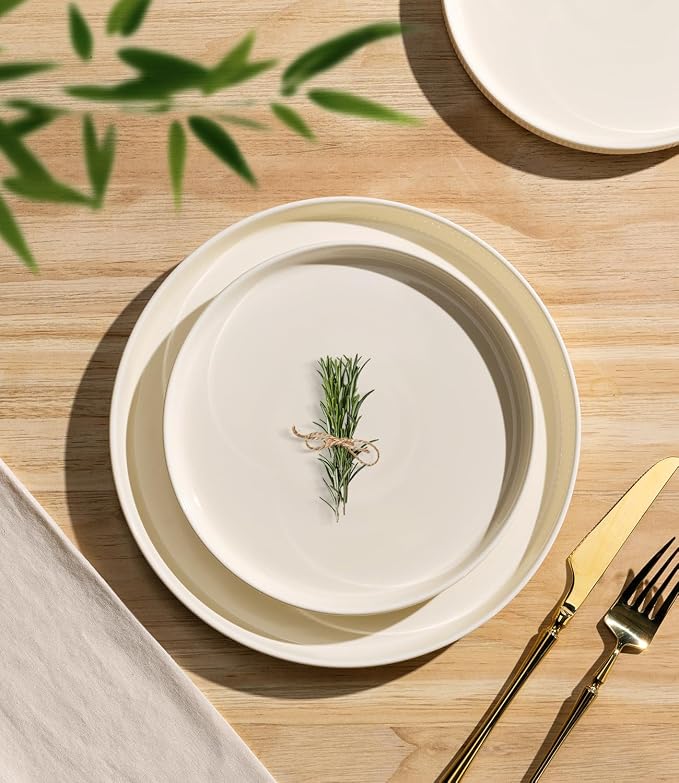 Ceramic Dinnerware Set for 6, 18-Piece Plates and Bowls Set | Lightweight - Image 2