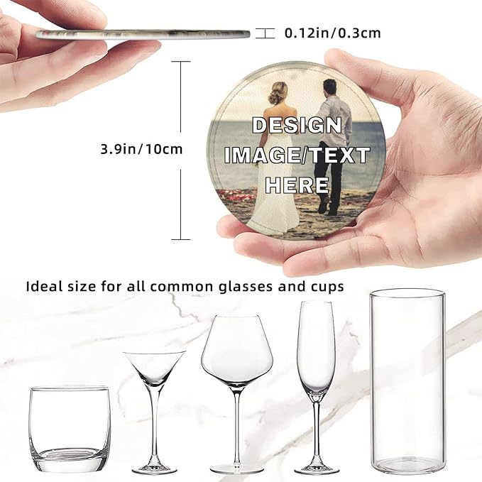 Customized Coasters for Drinks Leather Drink Coaster - Image 3