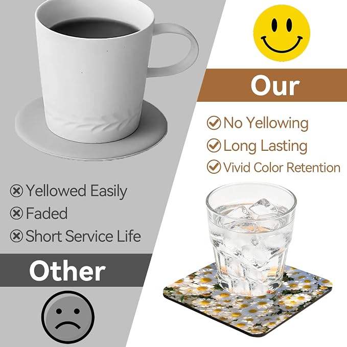 10Pcs Sublimation Blank Coasters, Heat Transfer Wood Cork Coasters 3.94 x 3.94 - Image 5