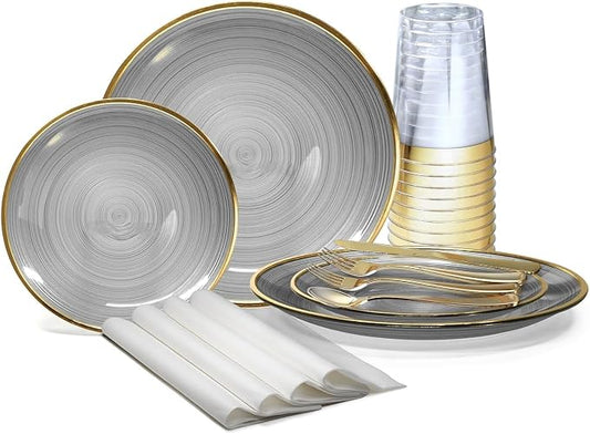 " OCCASIONS " 960pcs set-Wedding Party Disposable Plastic Plate Set -120 x 10'' by OCCASIONSFINESTPLASTICTABLEWARE