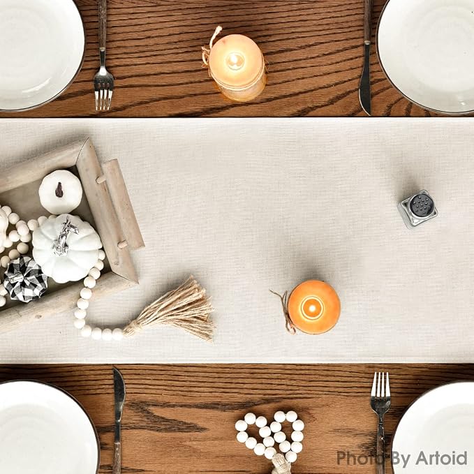 Artoid Mode 210 GSM Fall Table Runner 13x108 Inch Home Party Decor | Aqua Hello - Image 4
