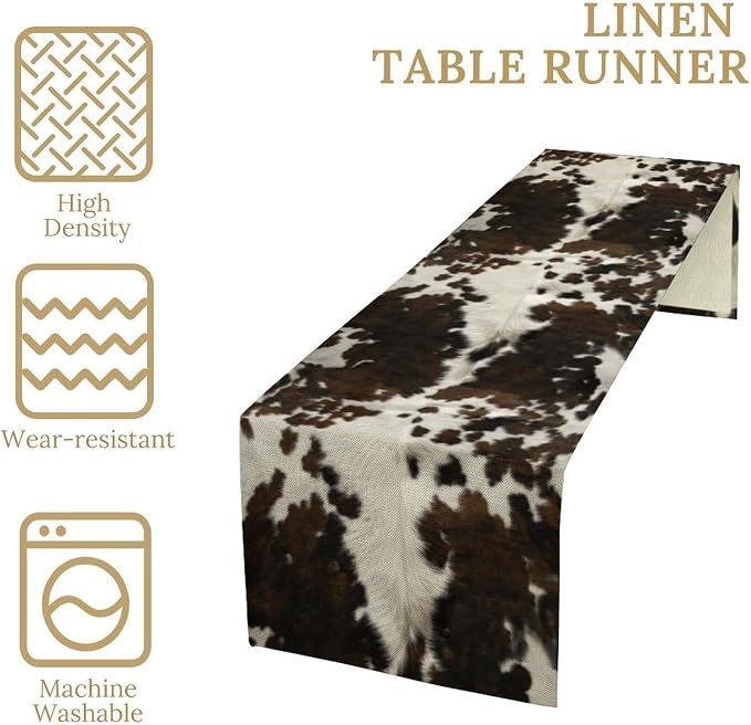 Cow Print Table Runner, 13x108 Inch - Image 4