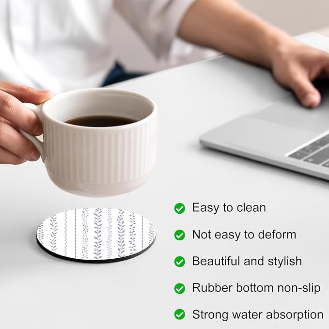 Modern Minimalist Coasters Set of 2, Absorbent Coasters - Image 4