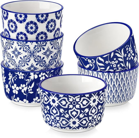 vancasso Selene 4 Oz Porcelain Ramekins Set of 6, Crème Brûlée Dessert Cups | by vancasso