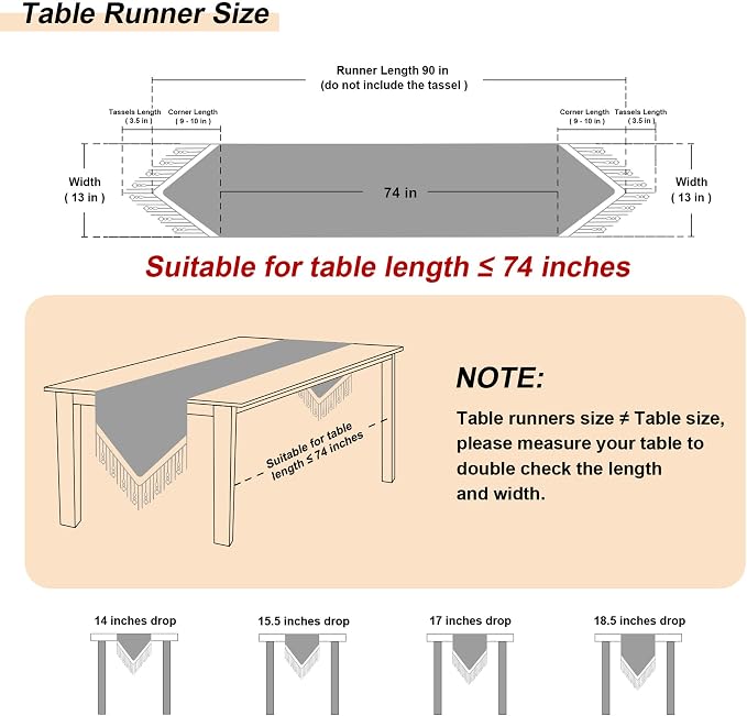 Loom and Mill Luxury Vintage Chenille Table Runner 90 Inches Long, 13x90 inch - Image 2