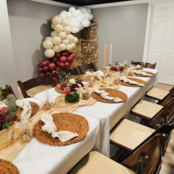 Champagne Cheesecloth Table Runner 35x120 Inches, Summer Cheese Cloth Table - Image 7