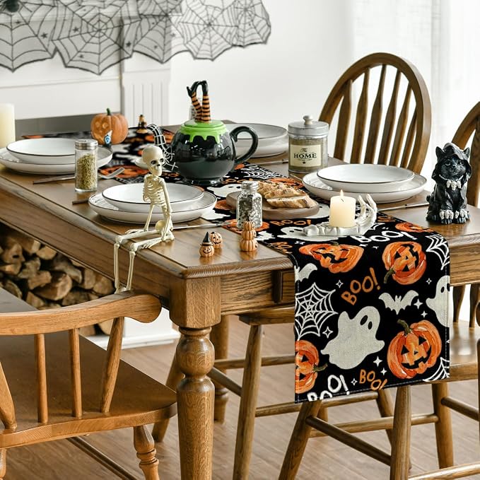 Artoid Mode 210 GSM Halloween Table Runner 13x120 Inch Home Party Decor | - Image 4