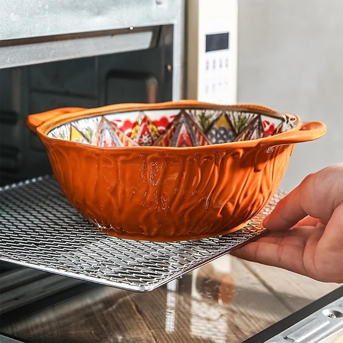 2 Pack Boho Ceramic Serving Bowls - Image 6