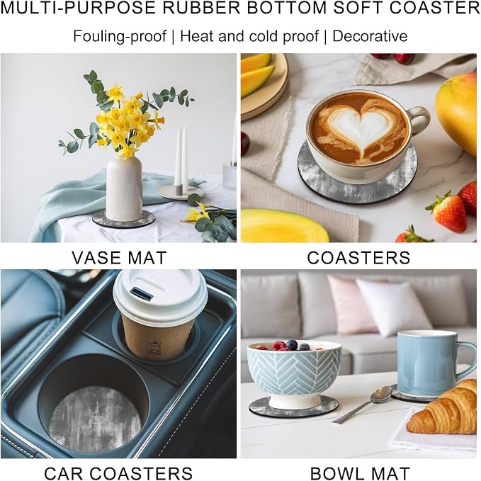 Modern Minimalist Coasters Set of 6, Absorbent Coasters - Image 6