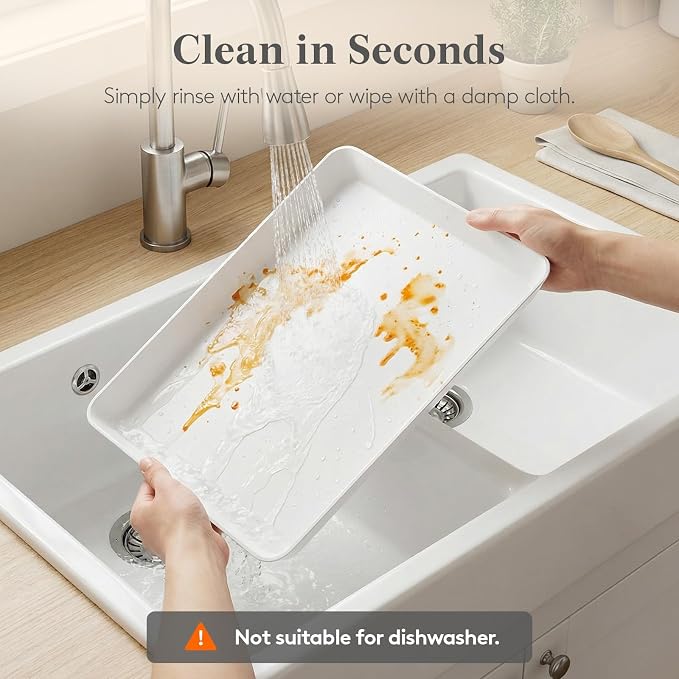 Lifewit 14.5" x 9.5" Large Plastic Serving Trays - Image 6