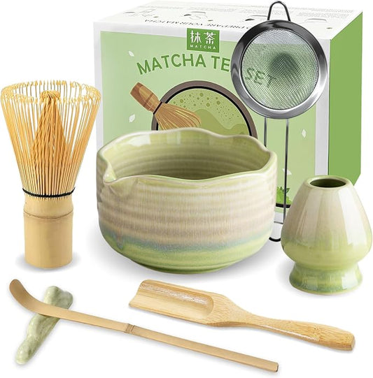 JBER Matcha Set, Bamboo Whisk, Powder Sifter by JBER
