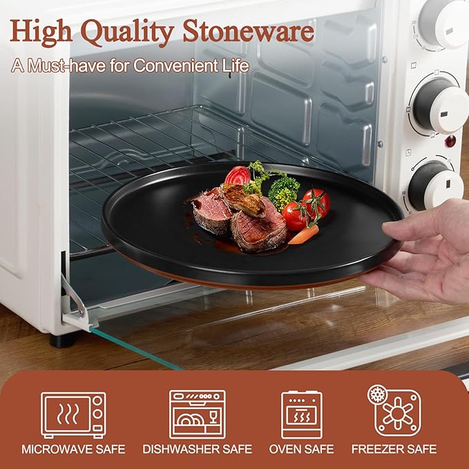 LIANYU 24 Piece Dinnerware Set for 8, Modern Style Stoneware Dinnerware Set | - Image 4