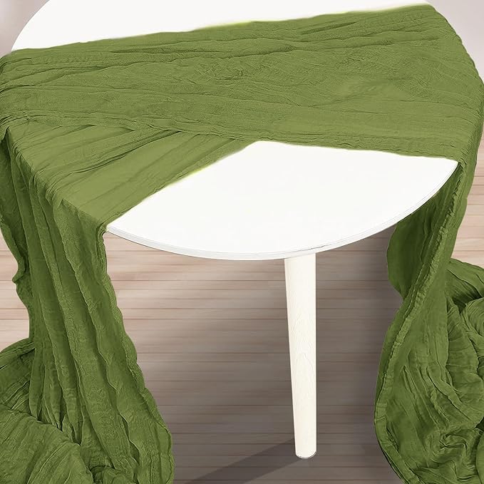 12 Pack Olive Green Cheesecloth Table Runner 35x120 Inch 10Ft Rustic Gauze - Image 3