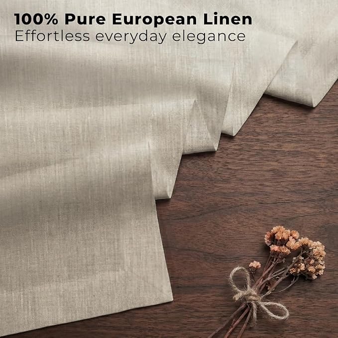 Classic Linen™ by D'Moksha Natural Table Runner 72 Inches Long, 100% Pure Linen - Image 2