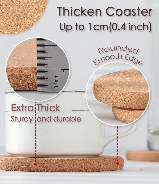 Cork Trivets for Hot Dishes, Hot Pots and Pans, 10 Inch 4 Pcs | High Density - Image 5