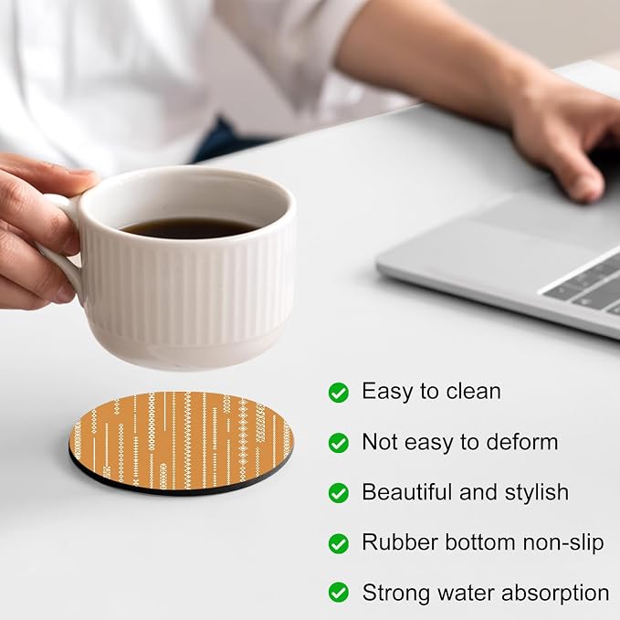 Vintage Simple Coasters Set of 2 Absorbent Coasters - Image 4
