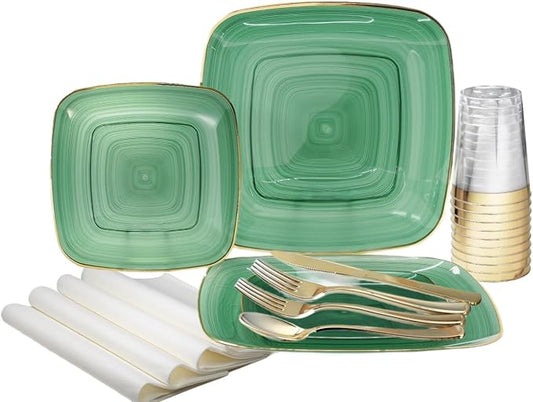 " OCCASIONS " 200pcs set-Wedding Party Disposable Plastic Plate Set -25 x 10'' by OCCASIONSFINESTPLASTICTABLEWARE