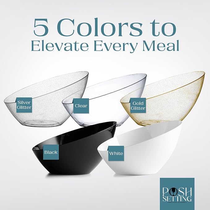 5 Pack Gold Angled Plastic Serving Bowl Disposable - Image 7