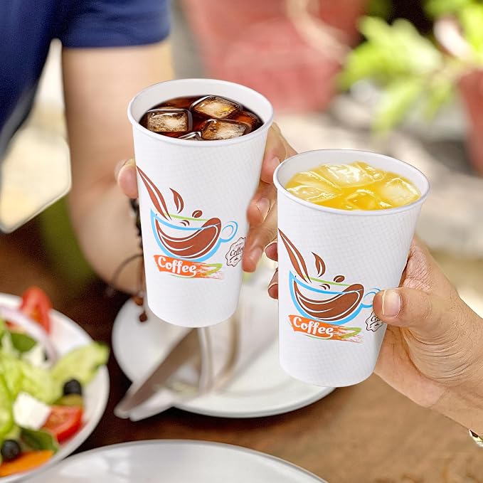 Lamosi 180 Pack 16 oz Coffee Cups, Disposable Paper Cups No Lids | Leakproof - Image 6