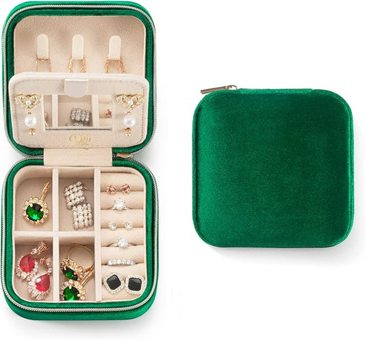 ZPROW Plush Velvet Travel Jewelry Case, Small Case by ZPROW