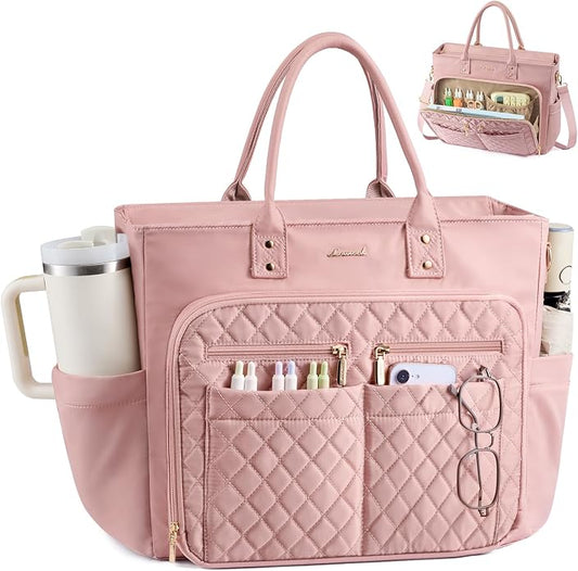 LOVEVOOK Tote Bag for Women, Teacher Nurse Work Laptop Bag, Quilted Bible by LOVEVOOK