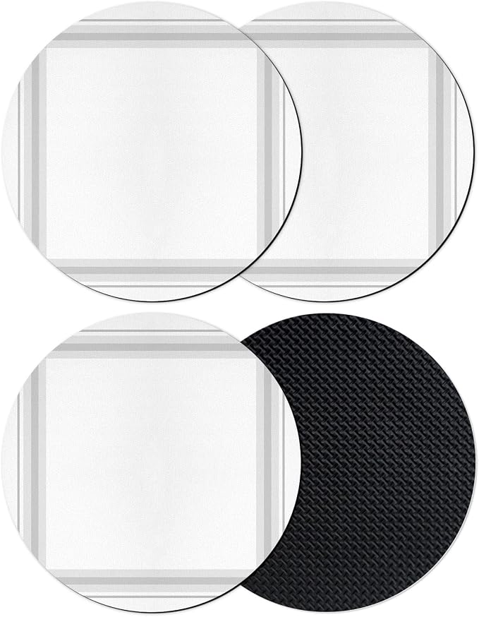 Gray Grid Lines Coasters Set of 4 Absorbent Coasters by Unknown