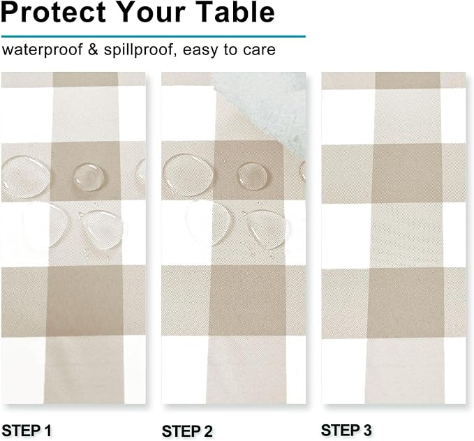 Checkered Tablecloth Rectangle, 60 x 140 Inch - Image 3