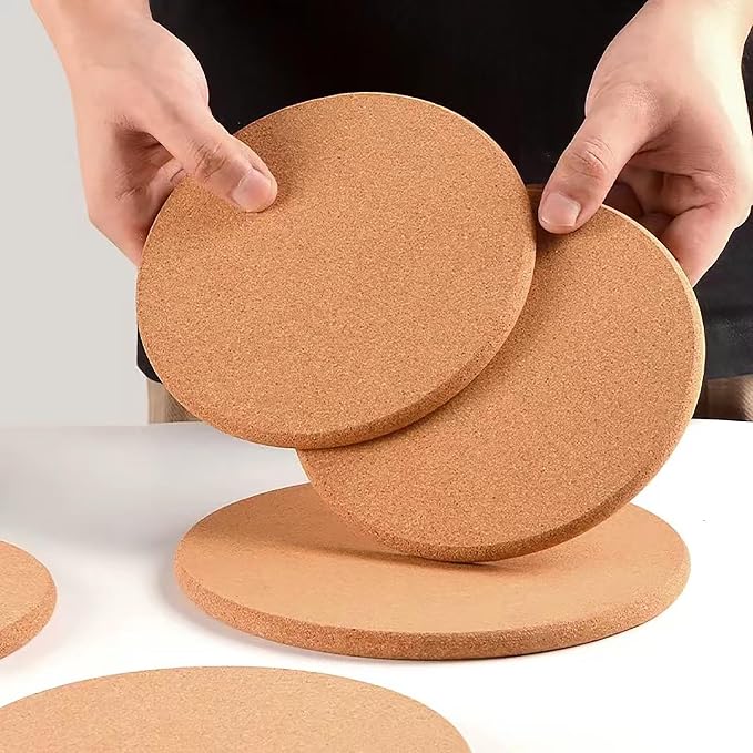 Cork Trivet, 4 Pack High Density Thick Cork Coasters Set - Image 7